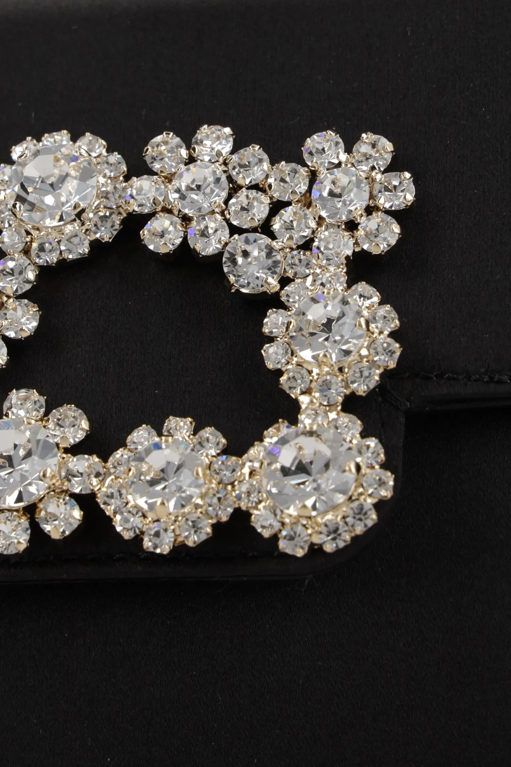 Clutch E Buste>ROGER VIVIER clutch Efflorescence in raso Nero