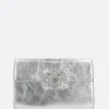 Clutch E Buste>ROGER VIVIER clutch Efflorescence mini in nappa laminata Argento