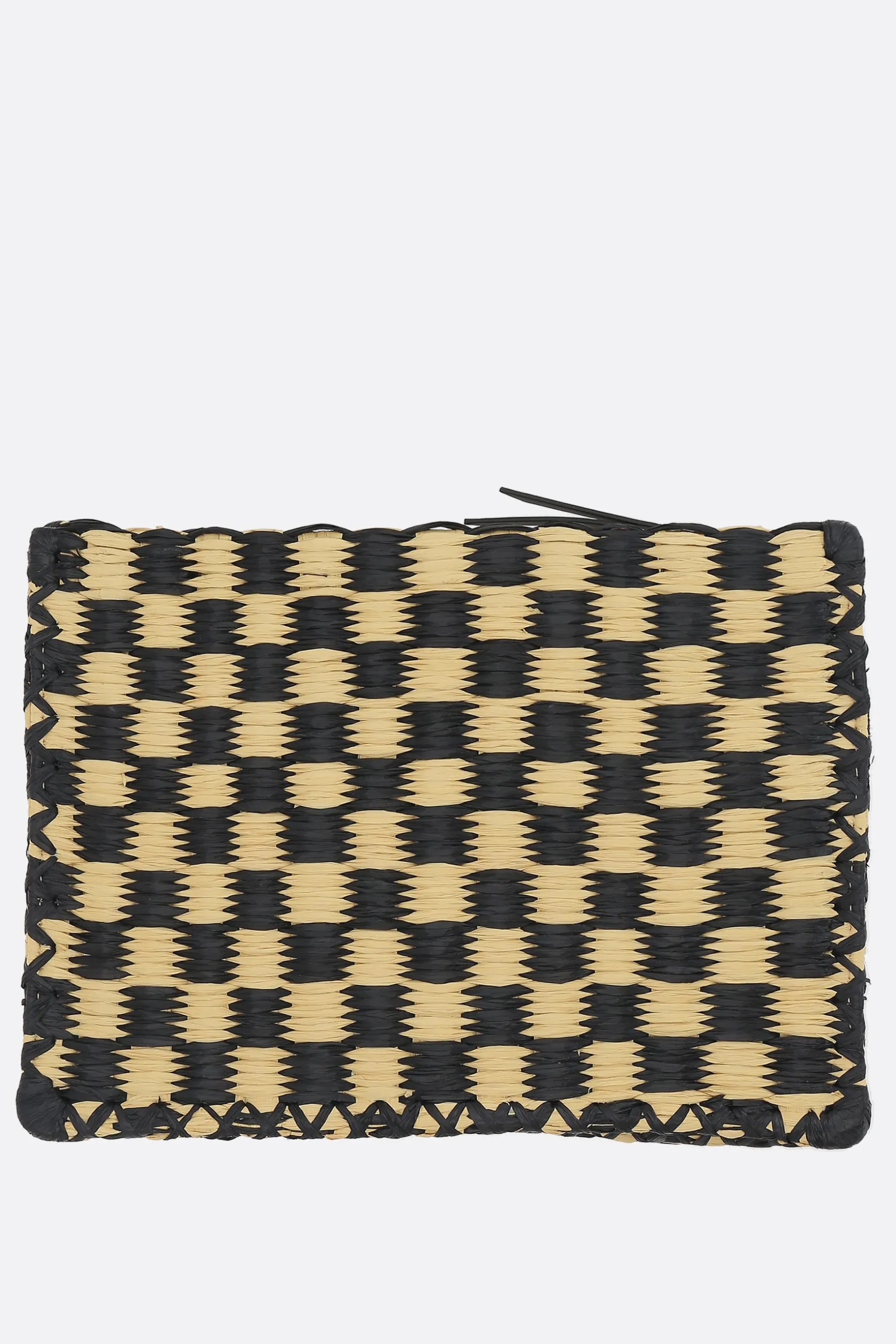 Clutch E Buste>TORY BURCH clutch Ella in rafia check Nero