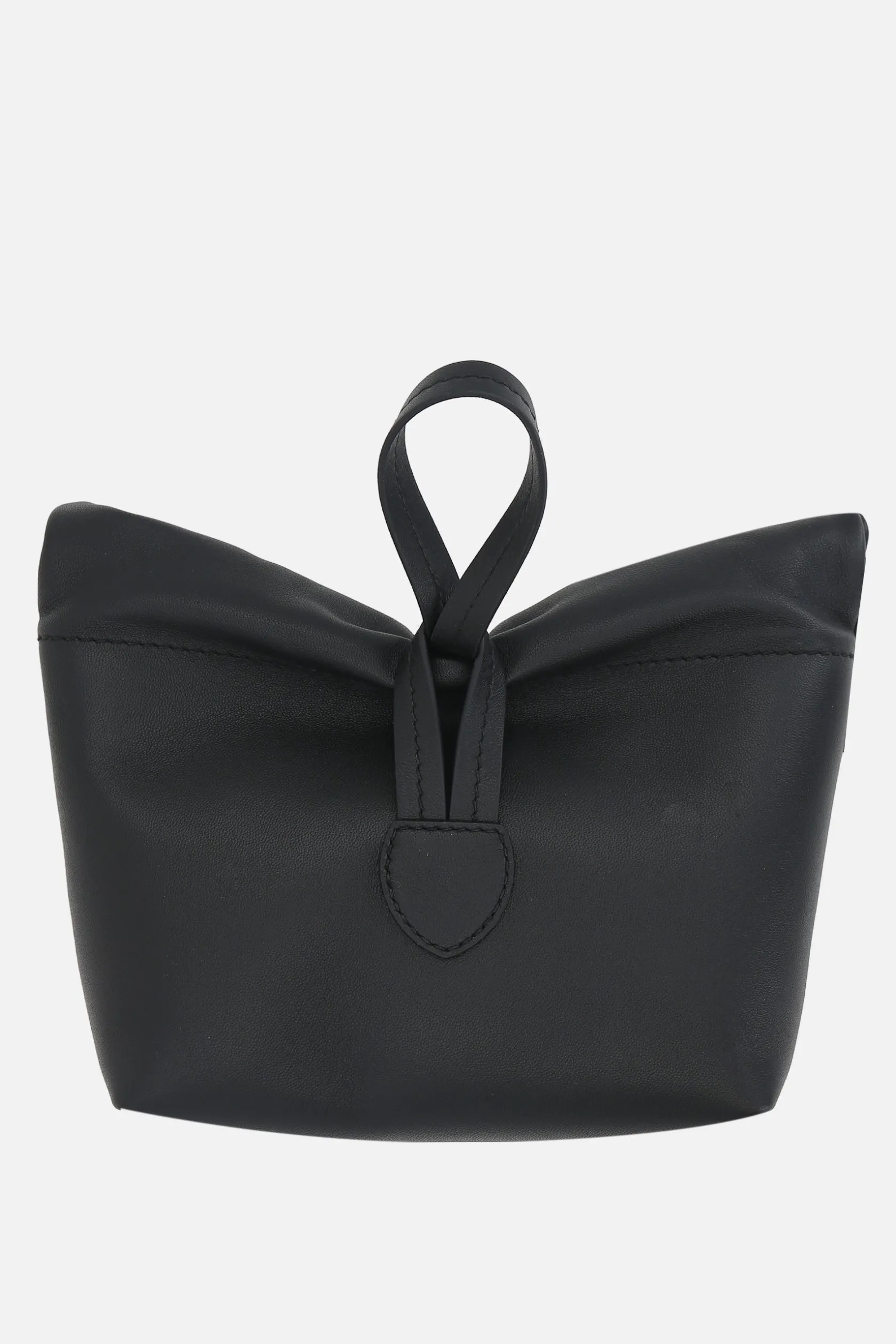 Borse A Mano>MAISON MARGIELA clutch in nappa patch logo numerico Nero