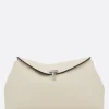Clutch E Buste>TOTEME clutch T-Lock in pelle martellata Bianco