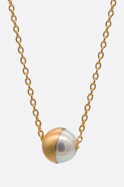 Gioielli>SHIHARA collana a catena Half Pearl 90° Oro