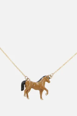 Gioielli>ALIITA collana Caballo in oro giallo smaltato Marrone
