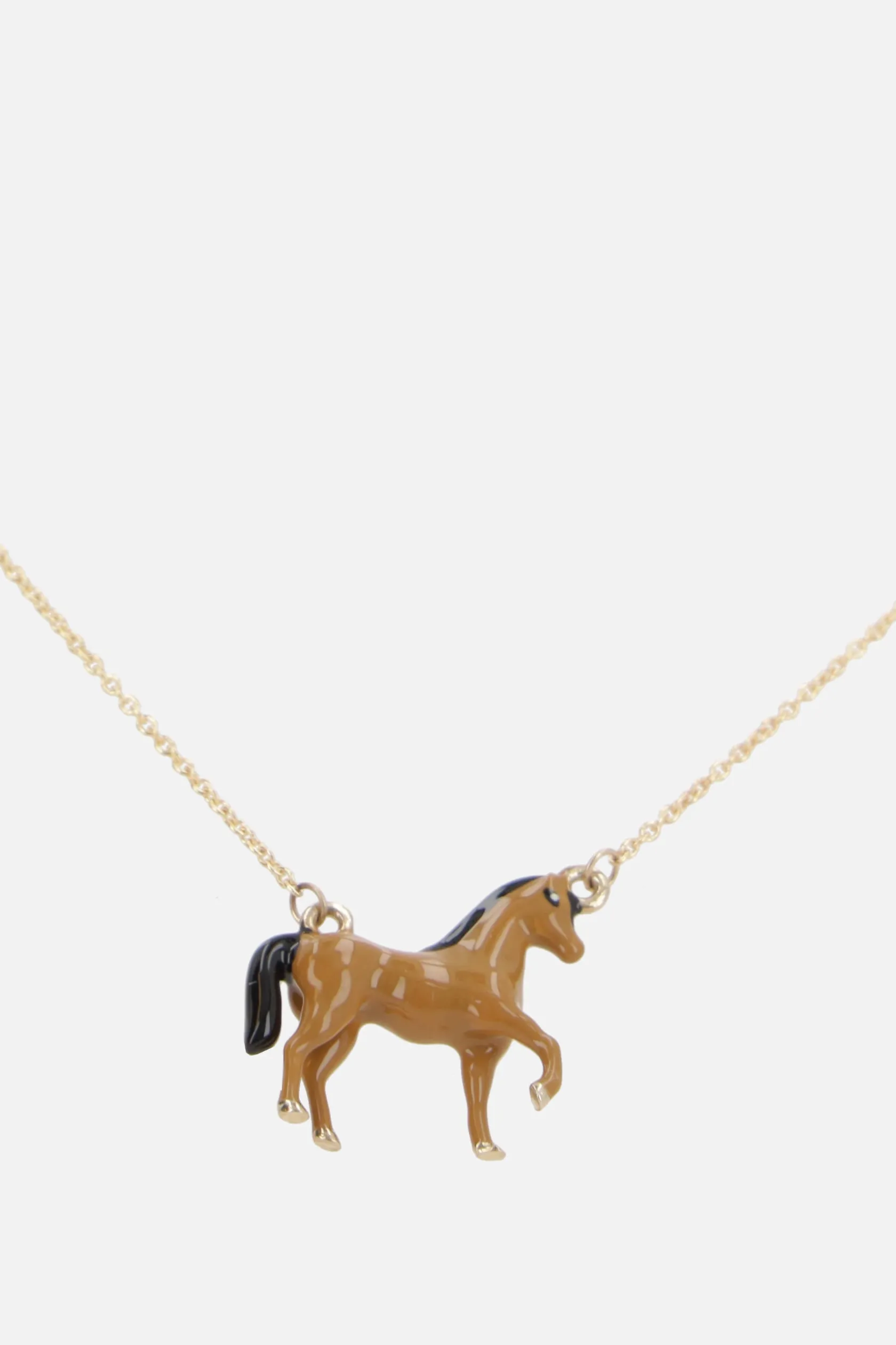 Gioielli>ALIITA collana Caballo in oro giallo smaltato Marrone