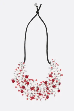 Gioielli>MARIA CALDERARA collana con paillettes e cristalli Rosso