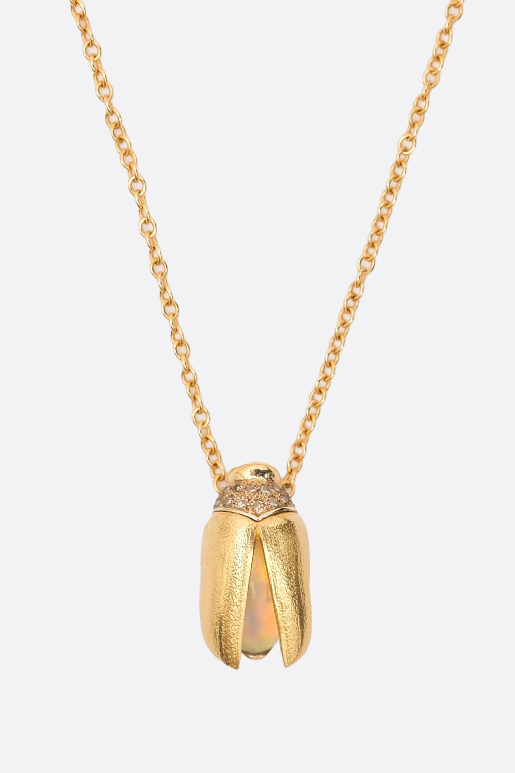 Gioielli>BIBI VAN DER VELDEN collana Short Solo Scarab Opal Fly Wings Oro