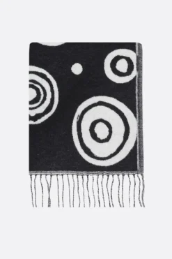 Lifestyle>10 CORSO COMO coperta reversibile in pura lana con cerchi signature Bianco
