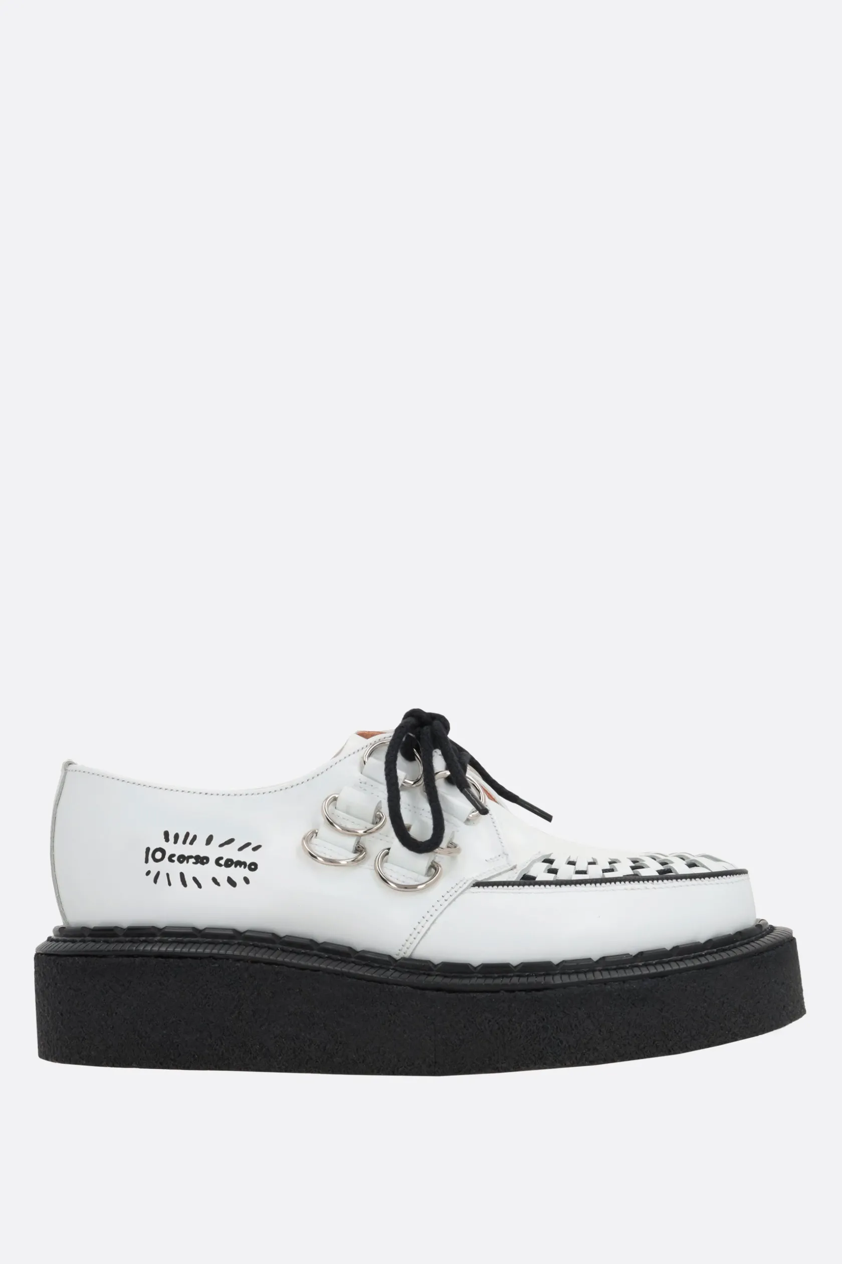 Scarpe Basse>GEORGE COX X 10 CORSO COMO creeper Gibson in pelle lucida Bianco