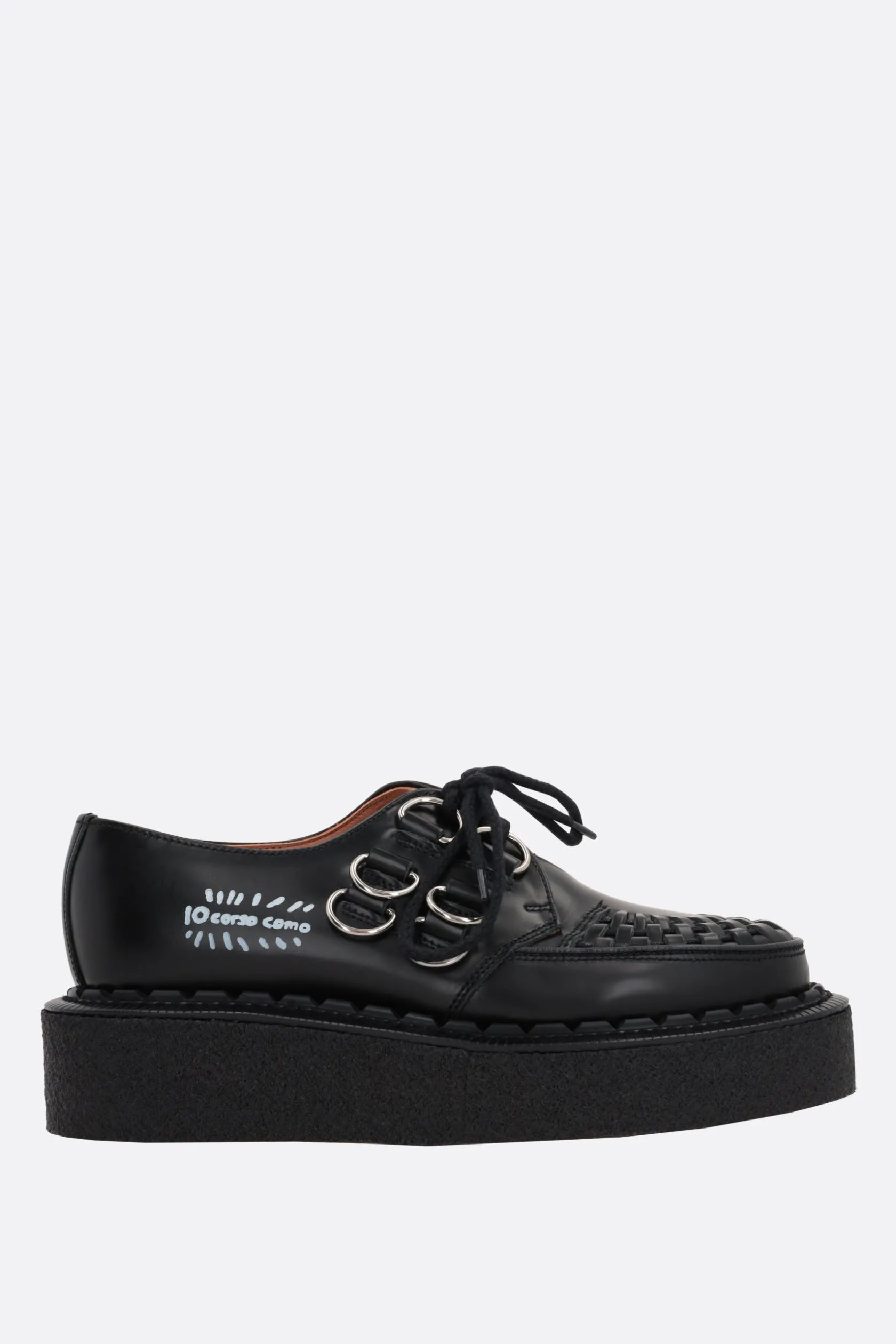 Scarpe Basse>GEORGE COX X 10 CORSO COMO creeper Gibson in pelle lucida Nero