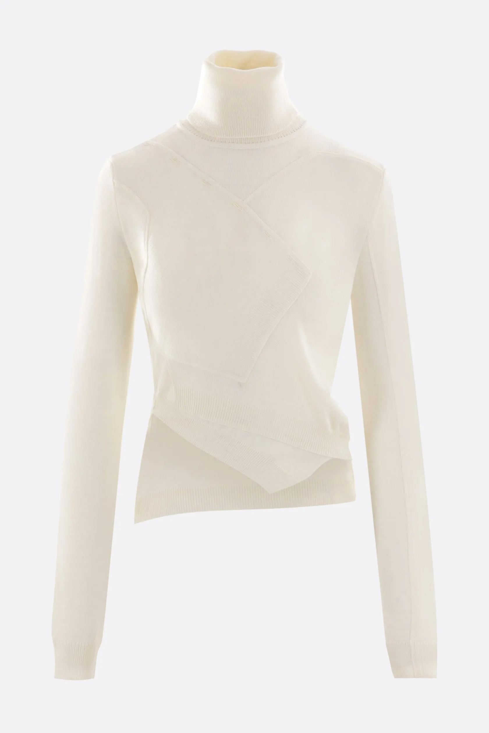 Topwear>MM6 dolcevita destrutturato in misto lana Bianco