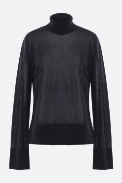 Topwear>TOTEME dolcevita in misto lyocell e cashmere con spacchi Nero