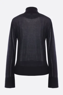 Topwear>TOTEME dolcevita in misto lyocell e cashmere con spacchi Nero