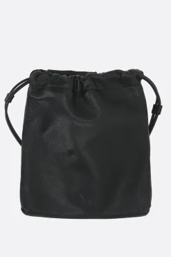 Clutch E Buste>Y'S double pouch in pelle martellata Nero
