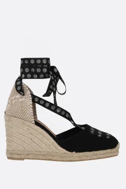 Scarpe Basse>CASTAÑER X 10 CORSO COMO espadrilla con zeppa Coralia in canvas Nero