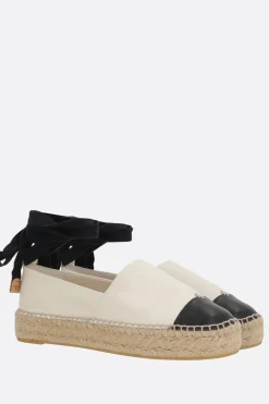 Scarpe Basse>TORY BURCH espadrilla in nappa bicolore Neutro