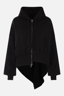 Topwear>YOHJI YAMAMOTO felpa asimmetrica in jersey Nero
