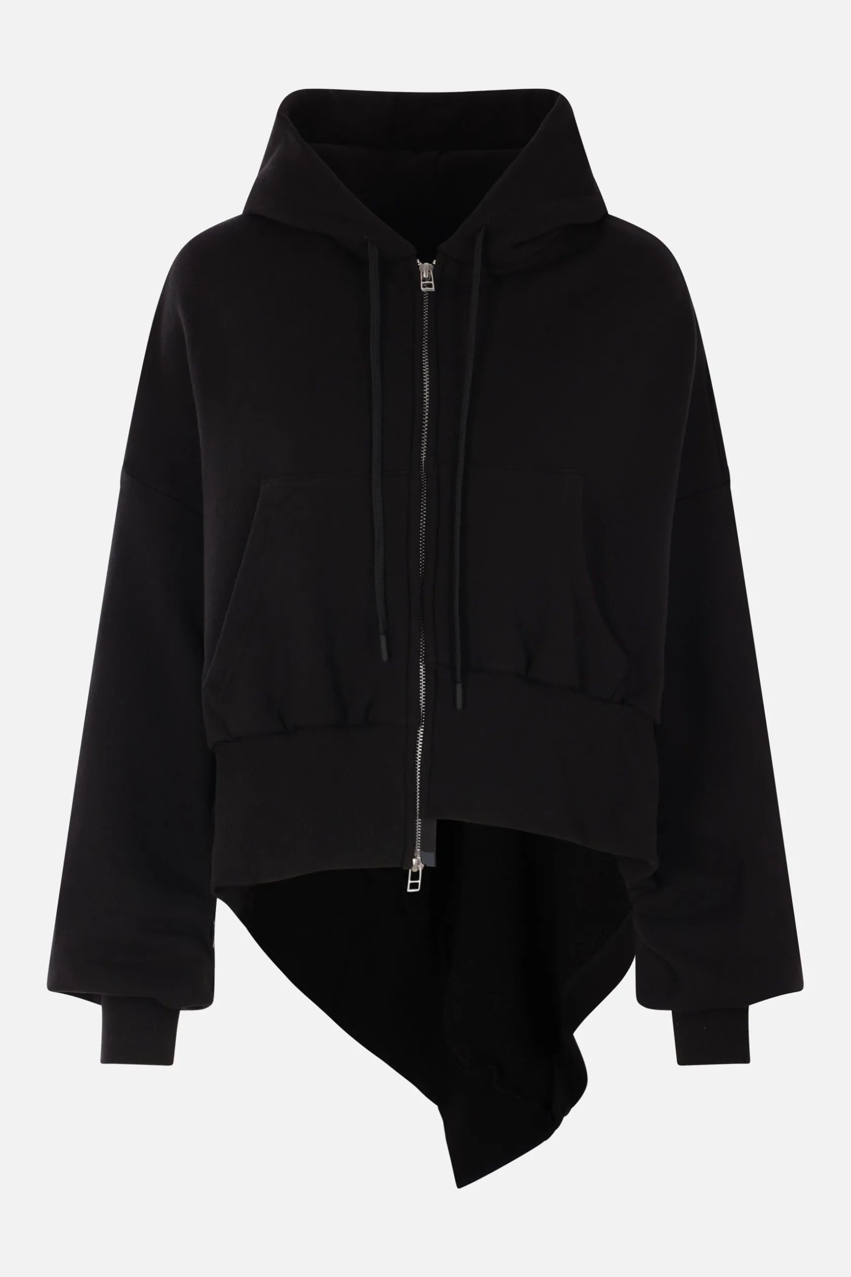Topwear>YOHJI YAMAMOTO felpa asimmetrica in jersey Nero