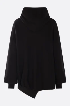 Topwear>YOHJI YAMAMOTO felpa asimmetrica in jersey Nero