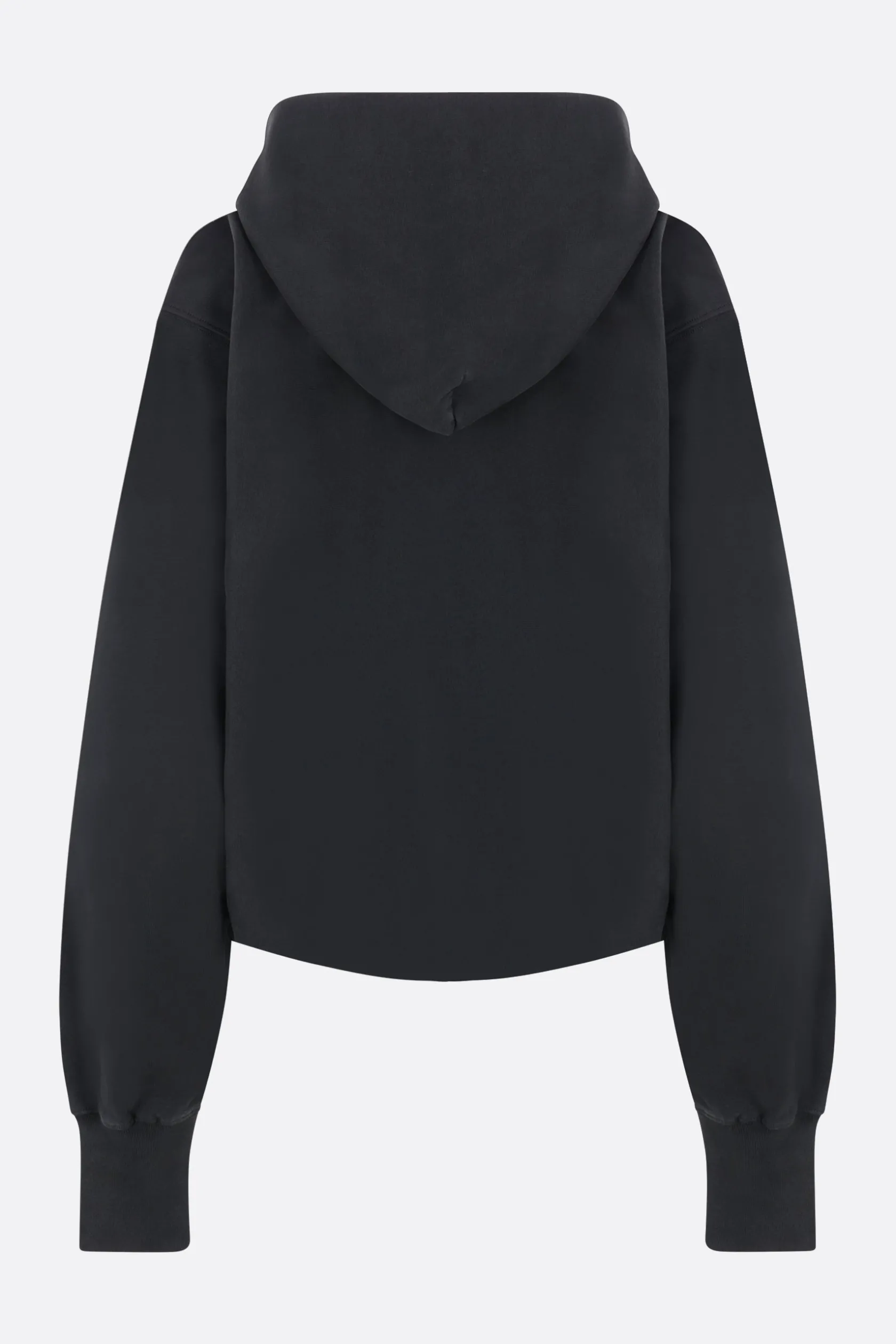 Topwear>MAISON MARGIELA felpa cropped con cappuccio in jersey Nero