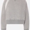 Topwear>SACAI felpa cropped in jersey Grigio