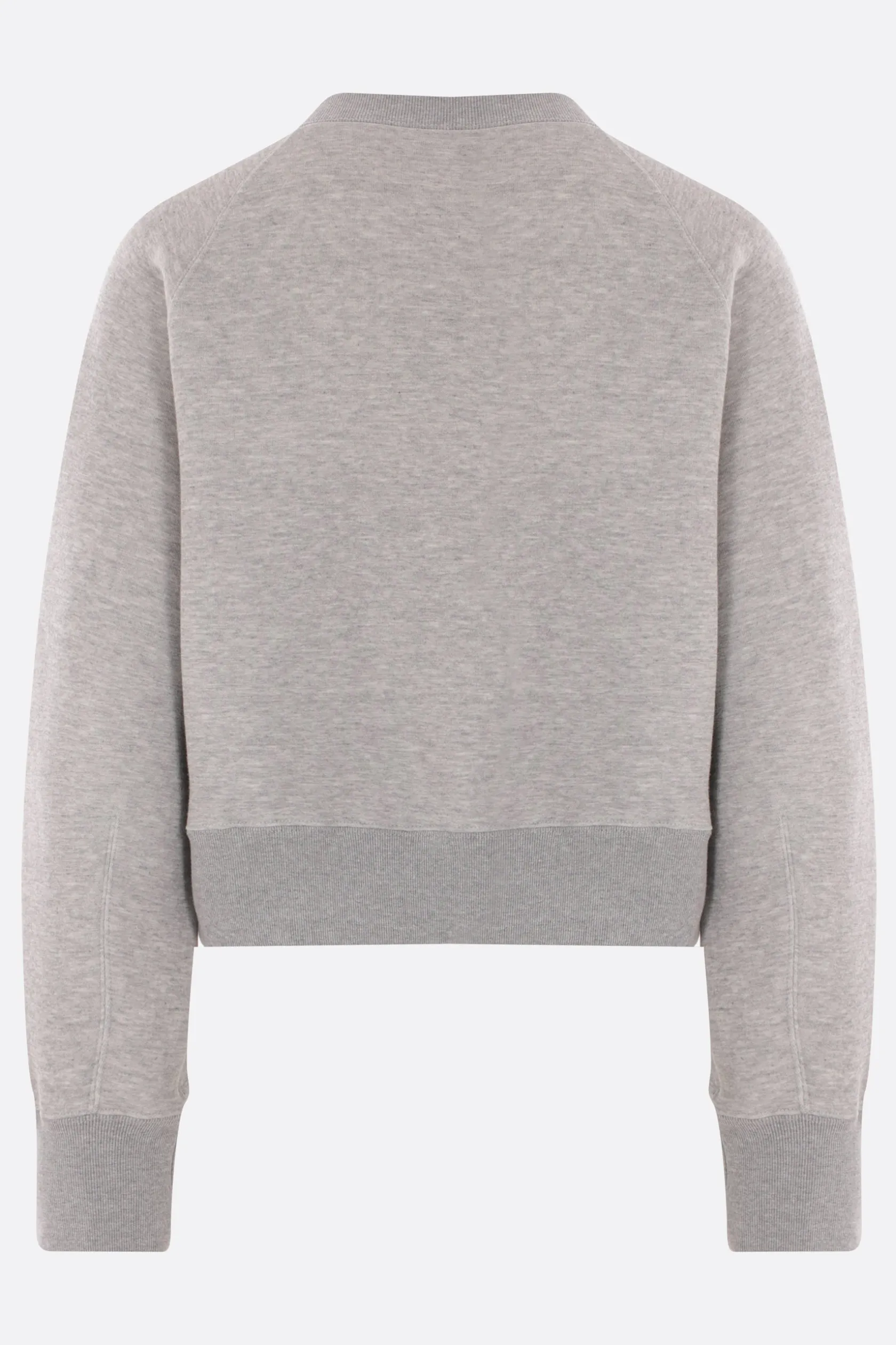 Topwear>SACAI felpa cropped in jersey Grigio
