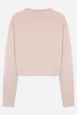 Topwear>MAISON MARGIELA felpa cropped in jersey Neutro