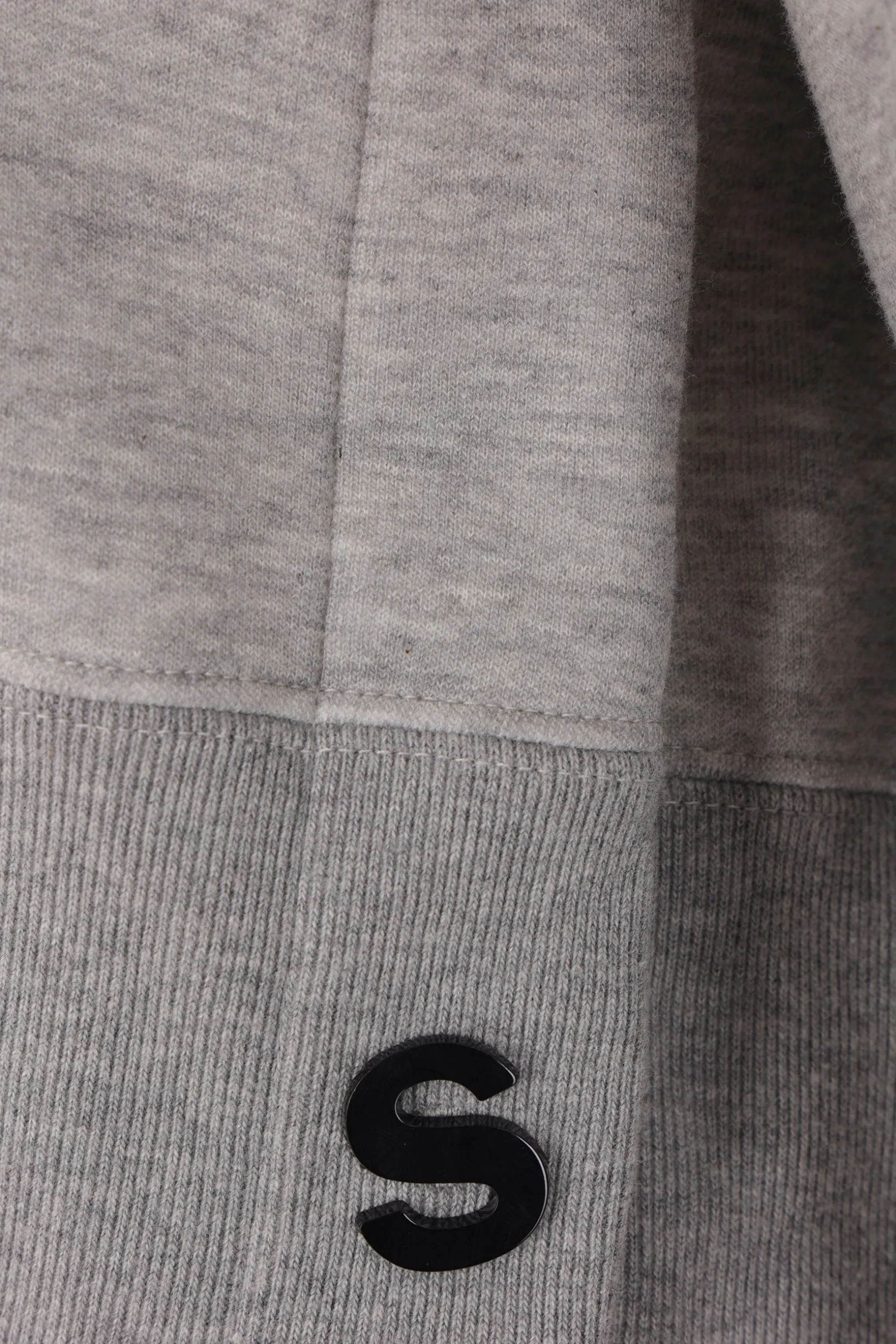 Topwear>SACAI felpa cropped in jersey Grigio