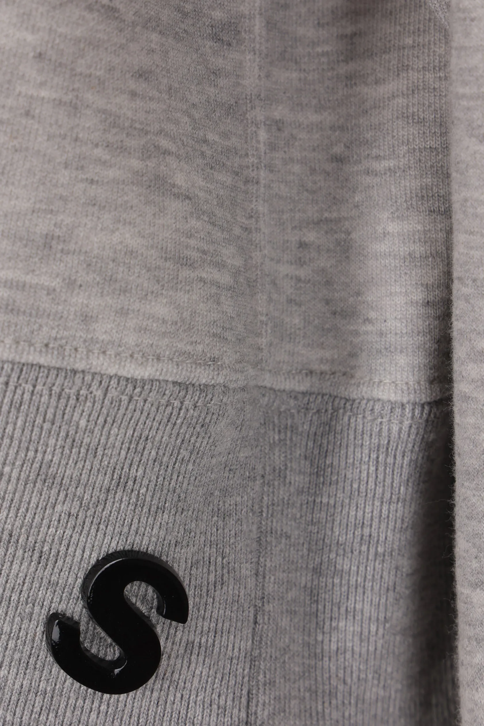 Topwear>SACAI felpa cropped in jersey Grigio