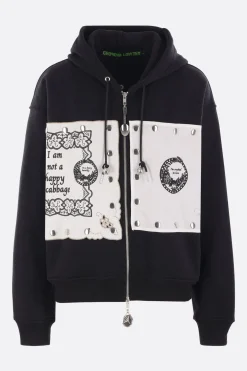 Topwear>CHOPOVA LOWENA felpa full-zip Emotional Napkin in jersey Nero