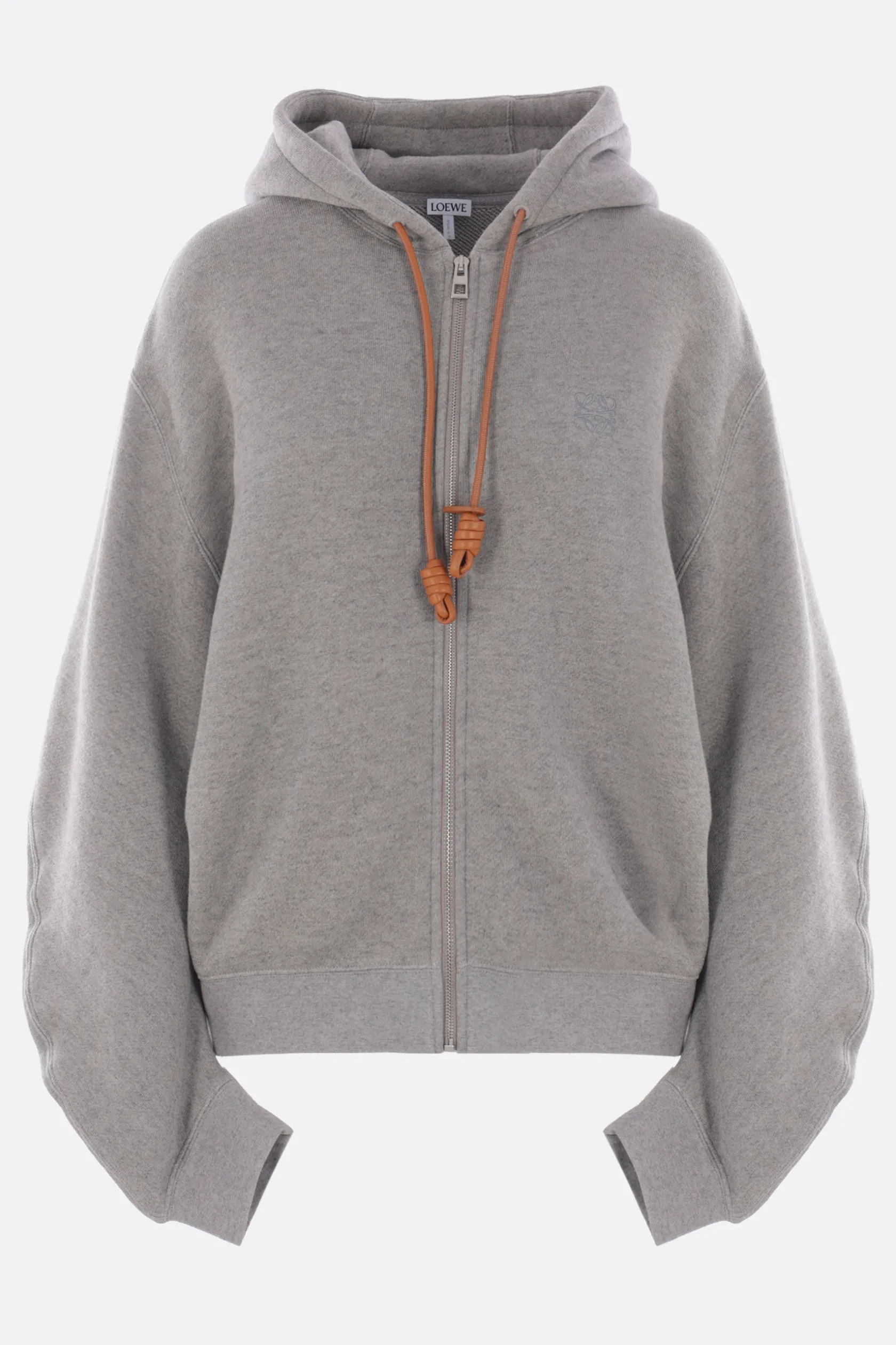 Topwear>LOEWE felpa full-zip Flamenco in jersey Grigio
