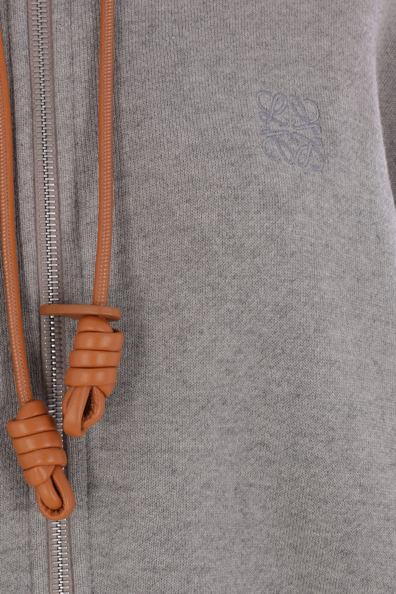 Topwear>LOEWE felpa full-zip Flamenco in jersey Grigio