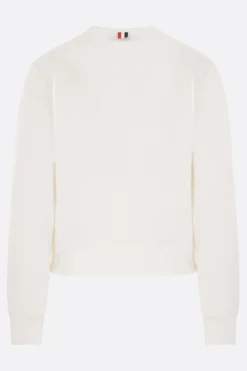 Topwear>THOM BROWNE felpa in jersey a rovescio Bianco