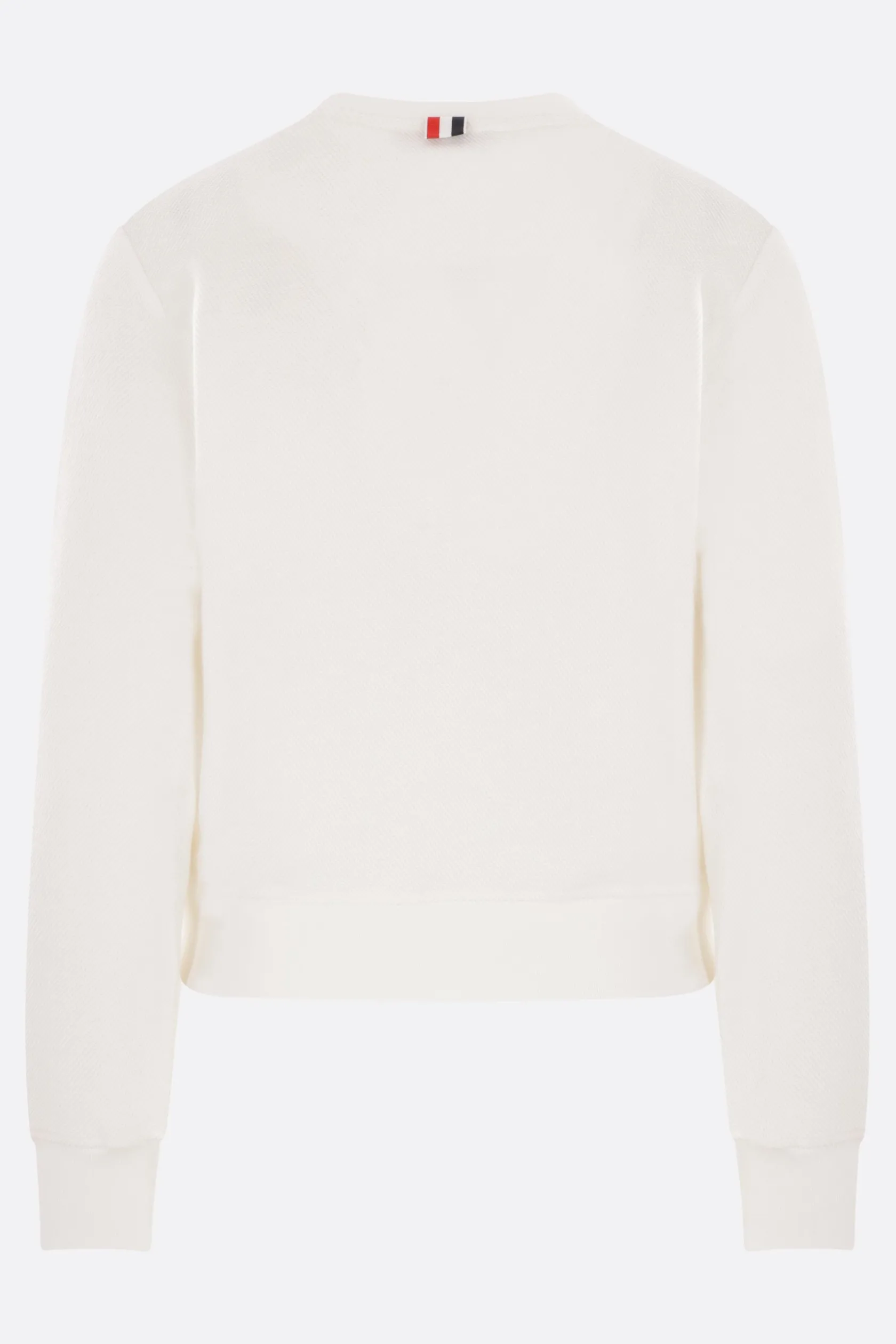 Topwear>THOM BROWNE felpa in jersey a rovescio Bianco