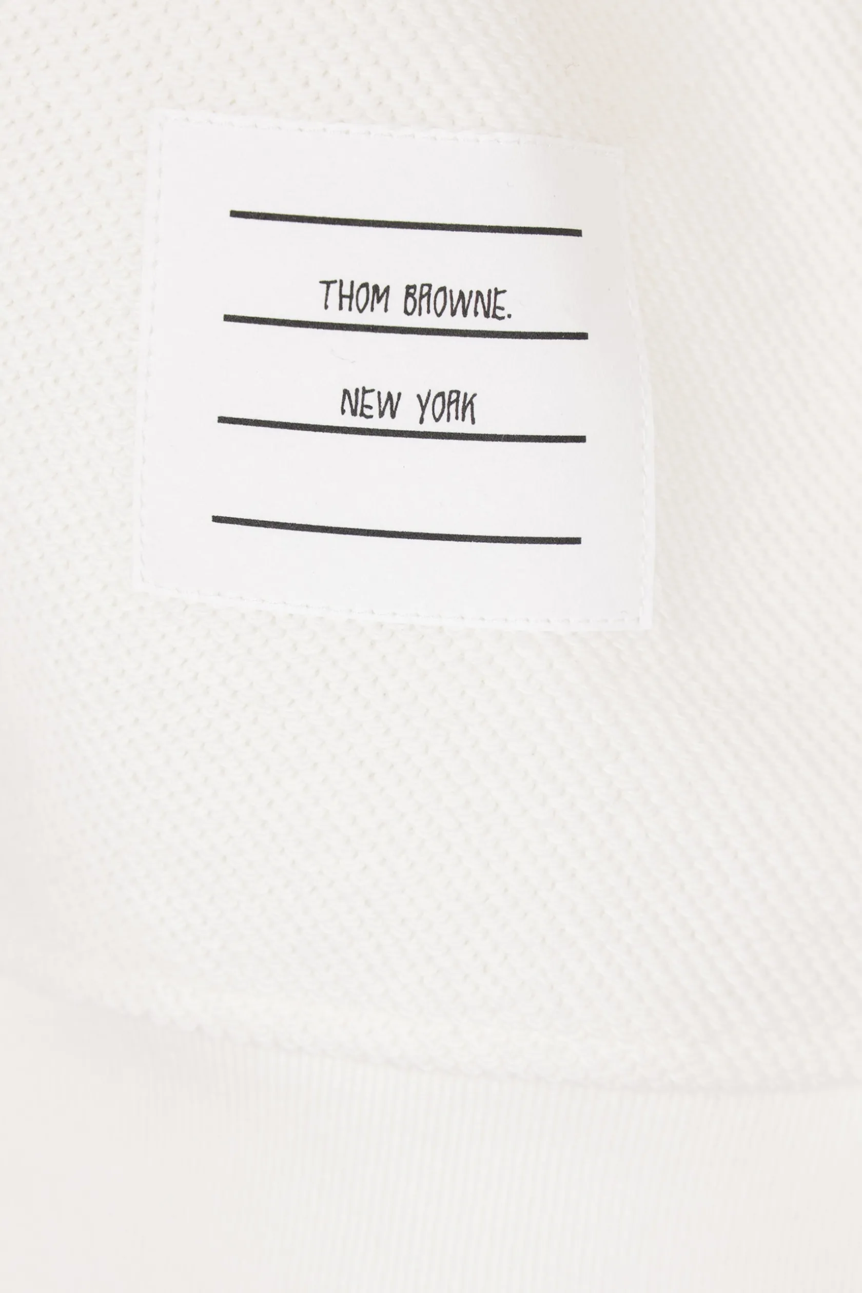 Topwear>THOM BROWNE felpa in jersey a rovescio Bianco
