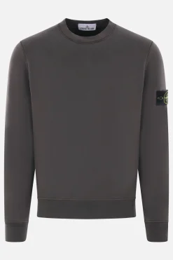Topwear>STONE ISLAND felpa in jersey con badge logo Grigio