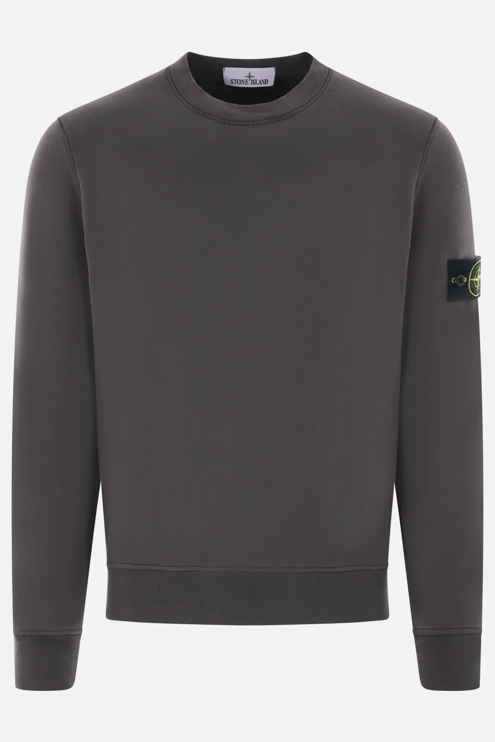 Topwear>STONE ISLAND felpa in jersey con badge logo Grigio
