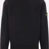 Topwear>STONE ISLAND felpa in jersey con badge logo Nero