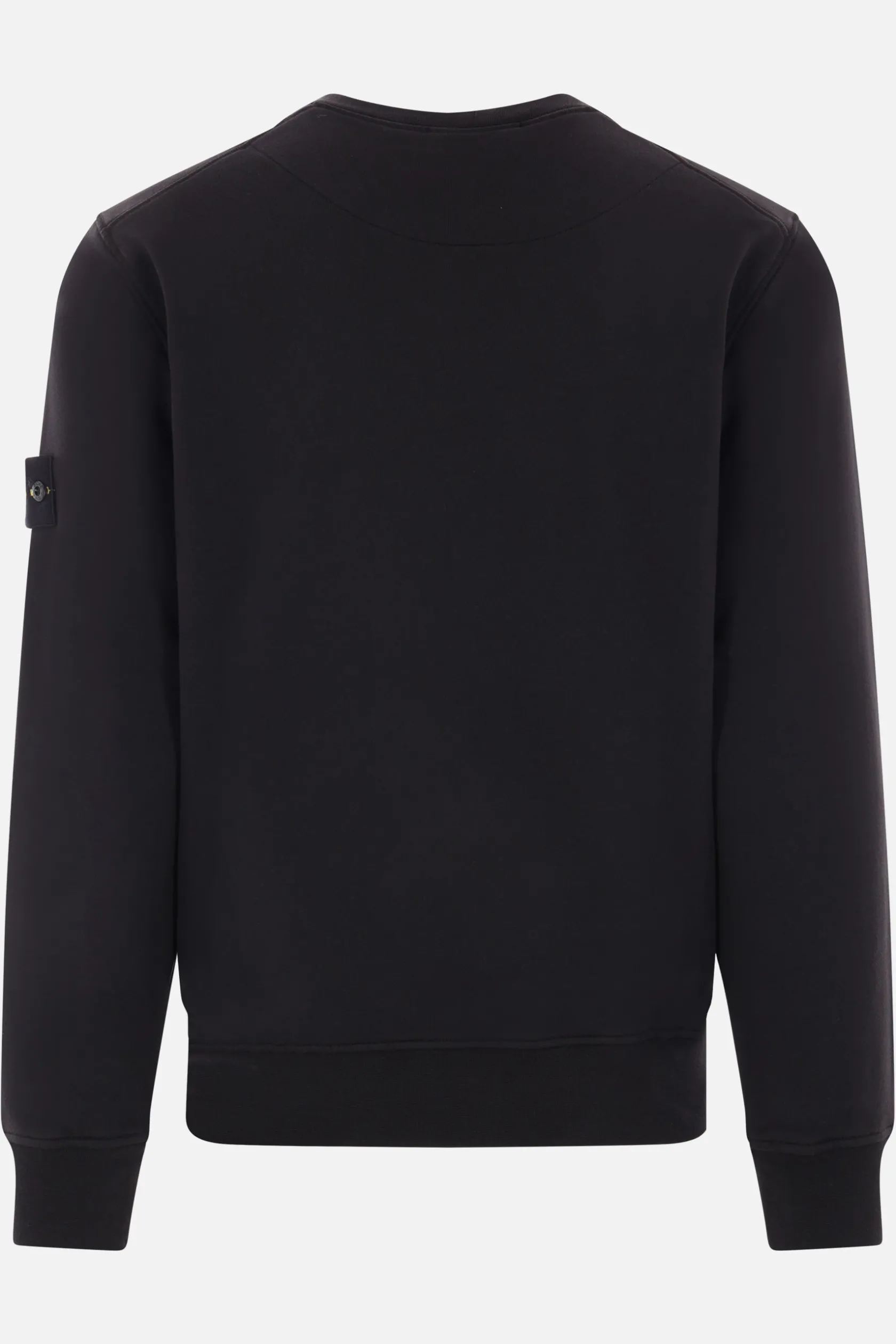 Topwear>STONE ISLAND felpa in jersey con badge logo Nero
