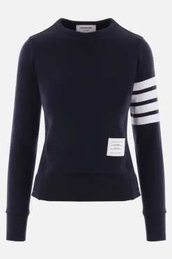Topwear>THOM BROWNE felpa in jersey dettaglio 4bar Blu