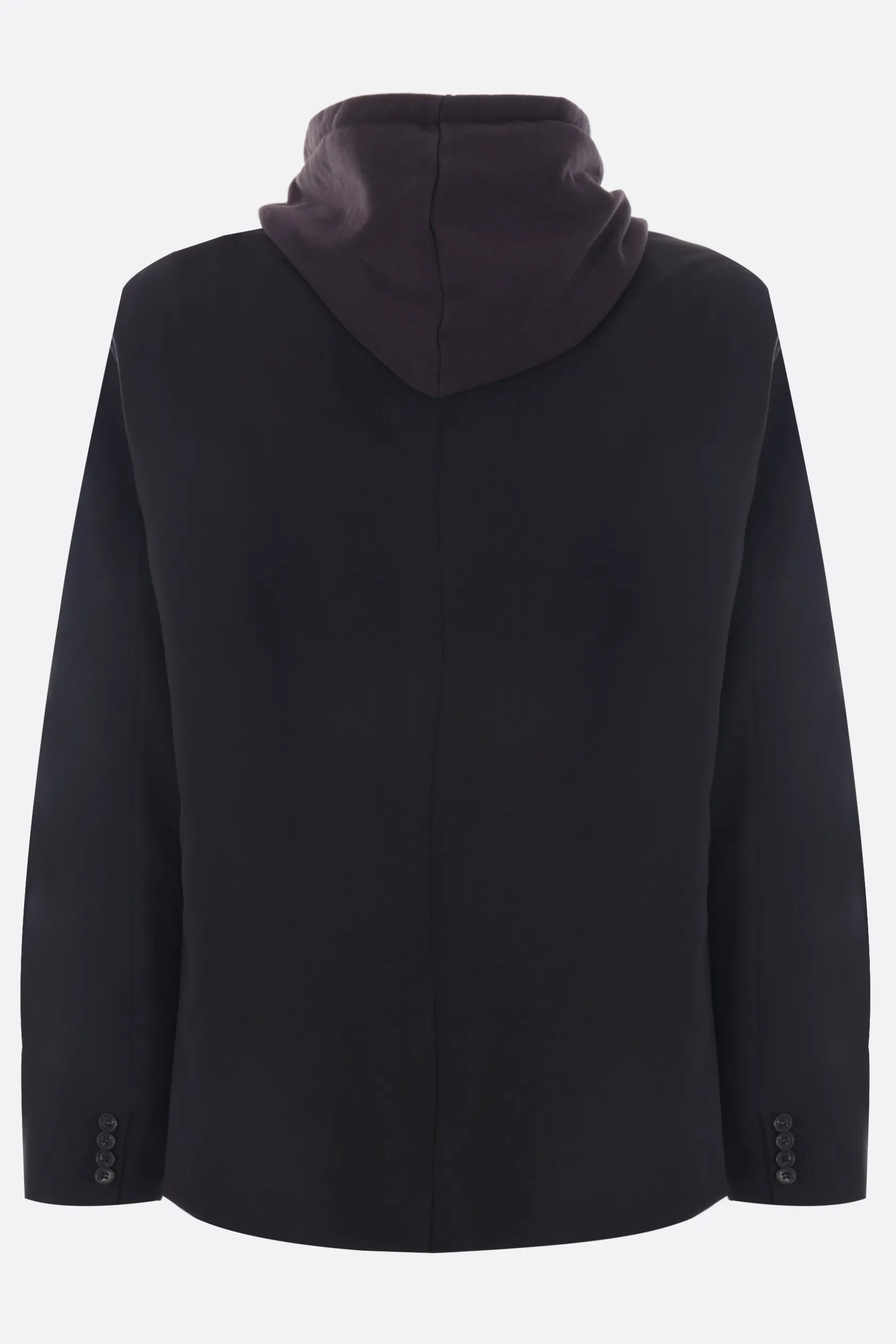 Topwear>MM6 felpa in jersey e lana Nero
