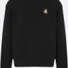 Topwear>MAISON KITSUNÉ felpa in jersey patch logo Speedy Fox Nero