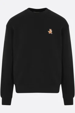 Topwear>MAISON KITSUNÉ felpa in jersey patch logo Speedy Fox Nero