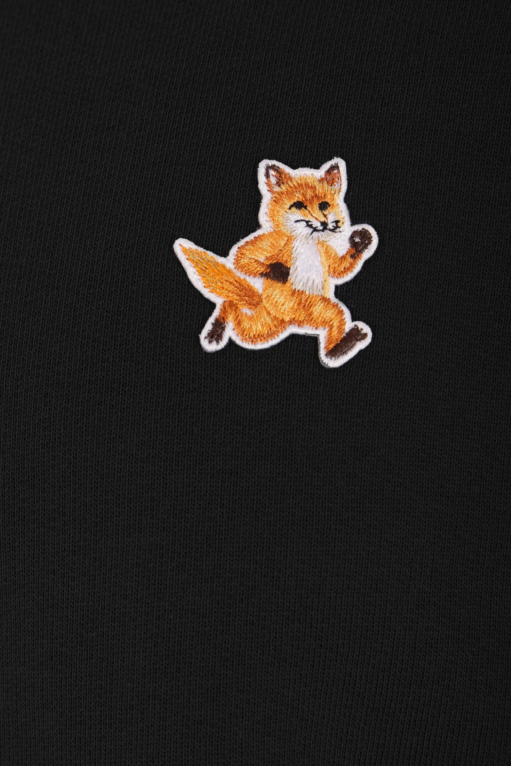 Topwear>MAISON KITSUNÉ felpa in jersey patch logo Speedy Fox Nero