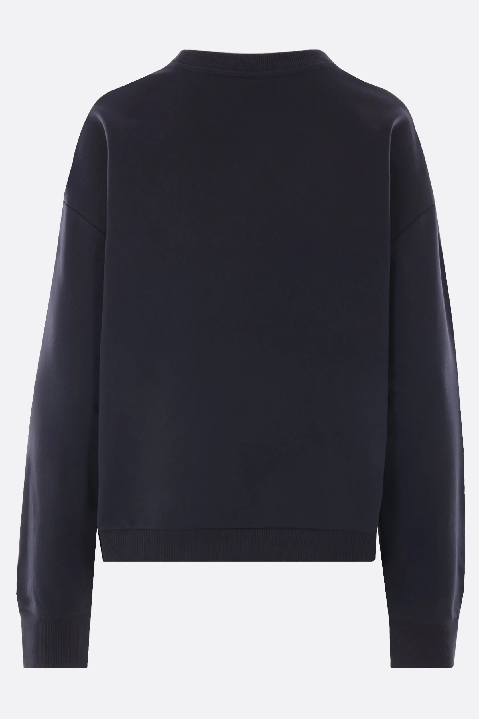 Topwear>MONCLER felpa in jersey ricamo logo Blu