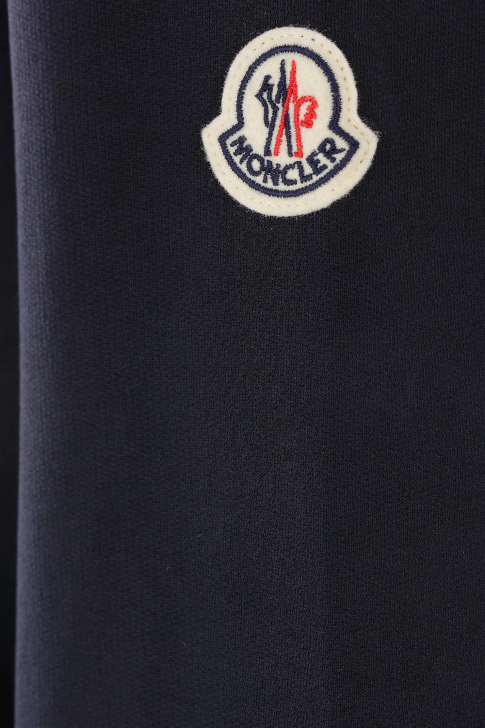 Topwear>MONCLER felpa in jersey ricamo logo Blu