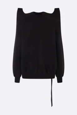 Topwear>RICK OWENS DRKSHDW felpa oversize Tecsweat in jersey Nero