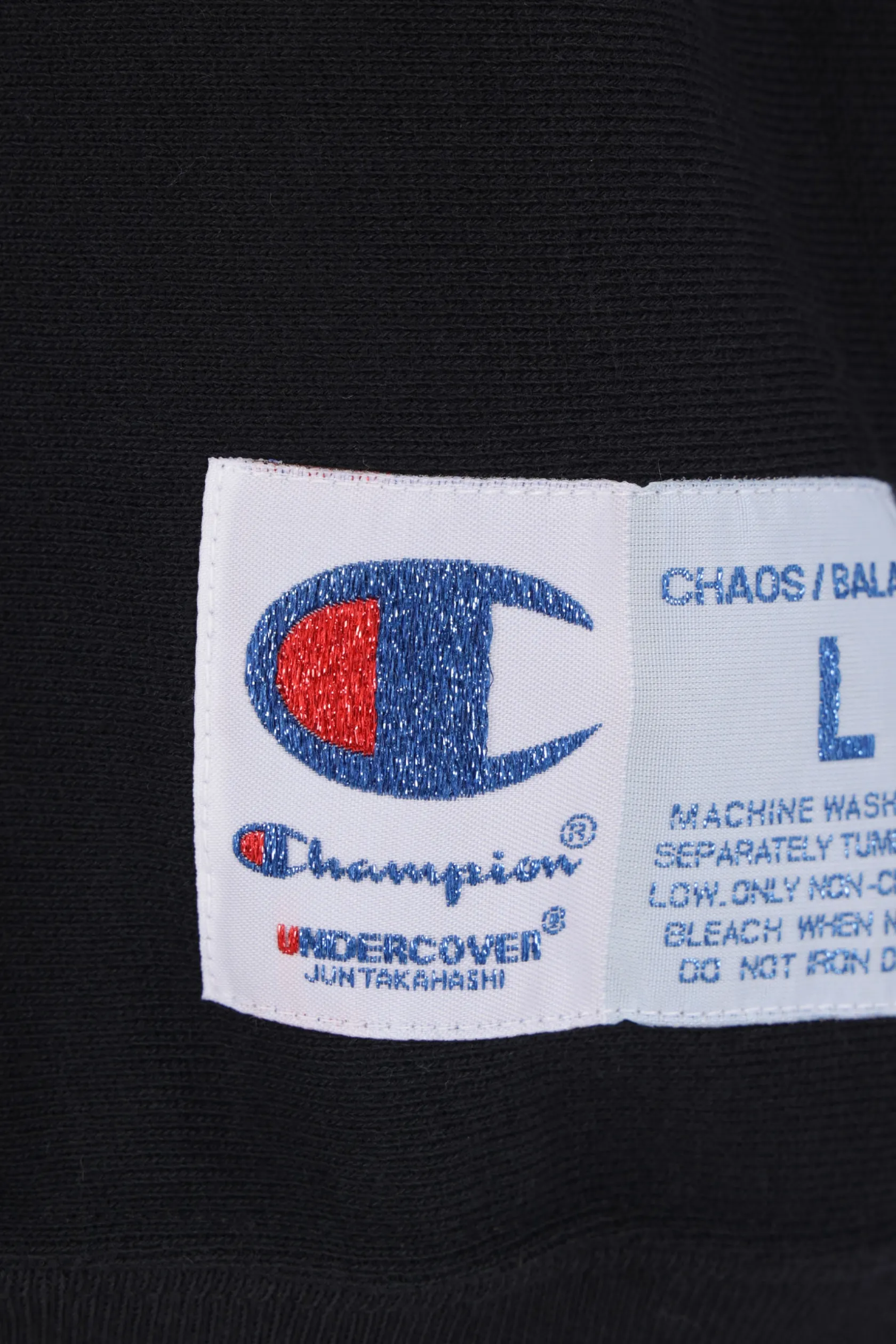 Topwear>UNDERCOVER felpa x Champion in cotone Nero