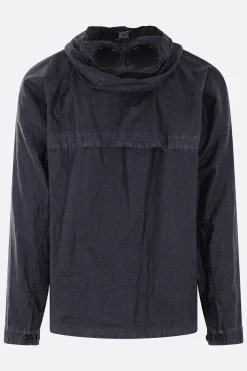 Capispalla>C.P. COMPANY giacca a vento Goggle in lino cerato Blu