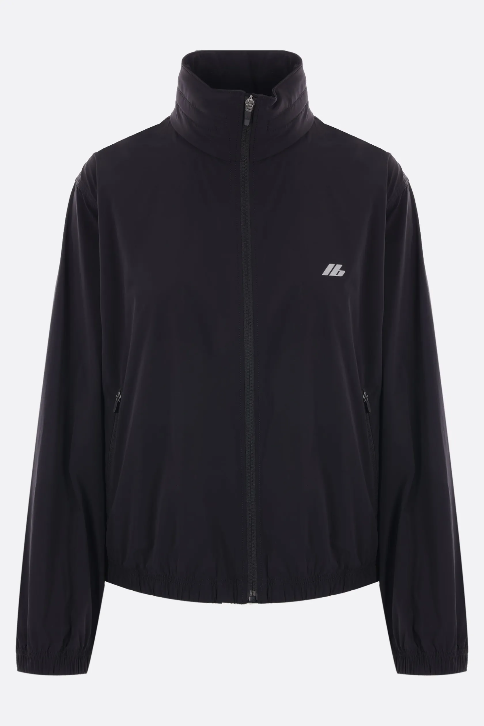 Capispalla>BALENCIAGA giacca a vento Shrunk Activewear in nylon stretch Nero