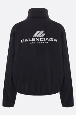 Capispalla>BALENCIAGA giacca a vento Shrunk Activewear in nylon stretch Nero